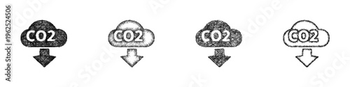 Sketch carbon reduction icon design set