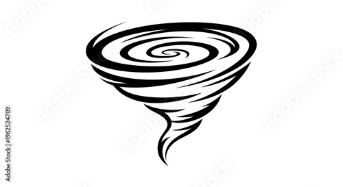 Spiral tornado line drawing with dynamic twisted motion