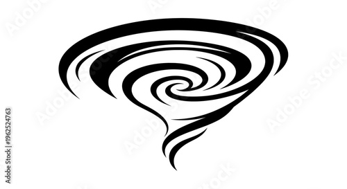 Spiral line drawing forming elegant S shape with depth