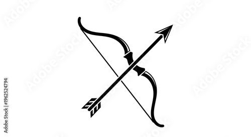 Crossed arrows in minimalist black and white style