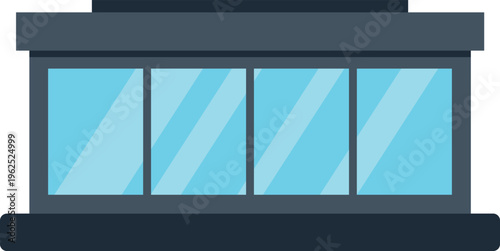 Building representing retail, office, or business architecture on a white background