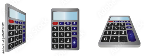 Ilustración de calculadora con colores degradados. Icono de contabilidad y negocios. Vector para sitio web, folleto, app, diseño, gráfica y otros.