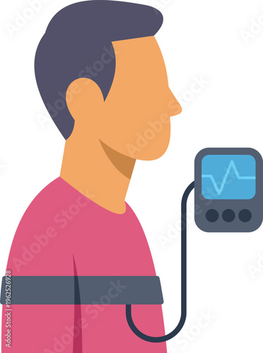 Man connected to a polygraph device displaying a waveform