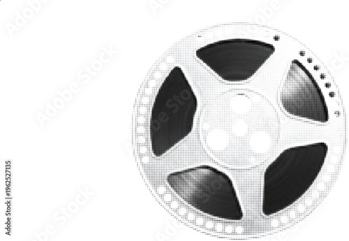 Halftone Film Reel Texture | Dotted Cinema & Video Production Background for Design