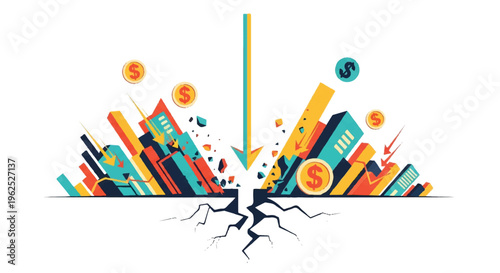 Financial crisis concept abstract illustration