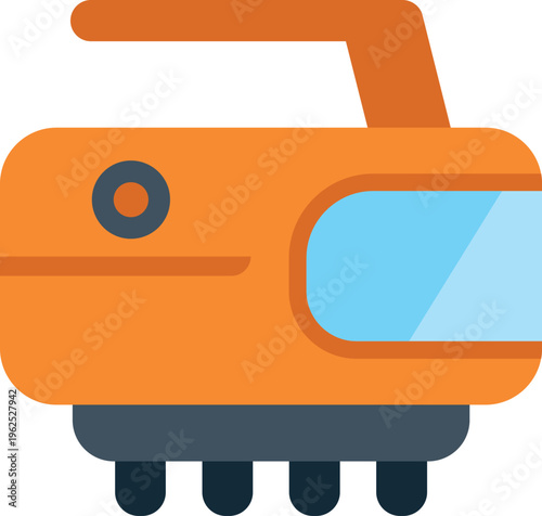 Car polishing machine for vehicle detailing service in flat design style