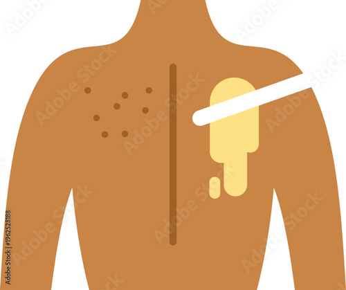 Person receiving a back waxing treatment for smooth skin