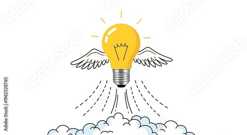 Creative Idea Taking Flight From The Clouds