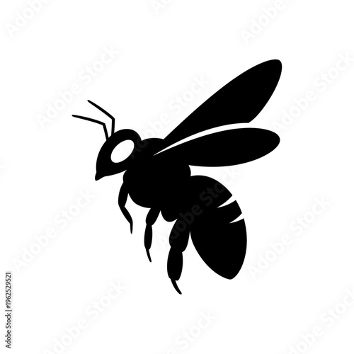 Black Bee Silhouette Icon