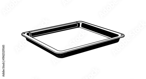 Black Baking Tray Icon Vector Illustration