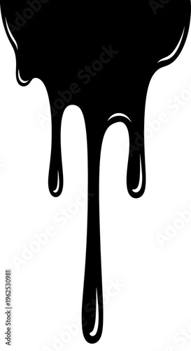 Black Paint Drip Vector Element