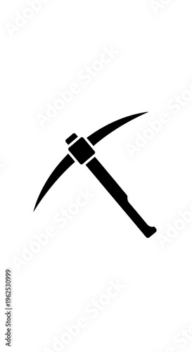 Black Pickaxe Icon Silhouette