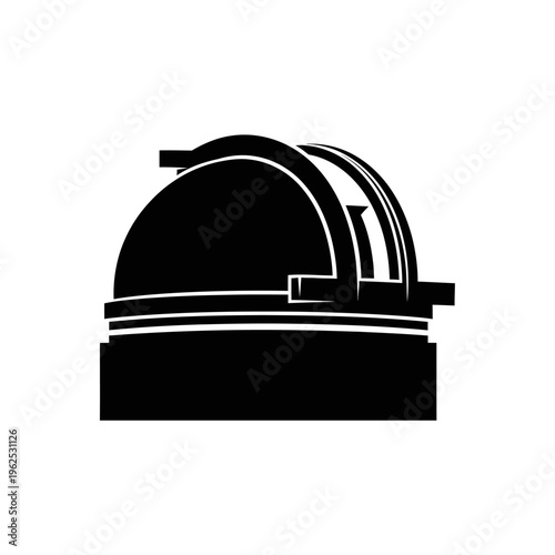 Black Silhouette Icon of an Astronomical Observatory Dome