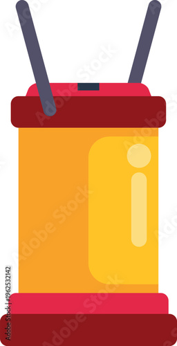 Portable camping lantern icon in flat design on a white background