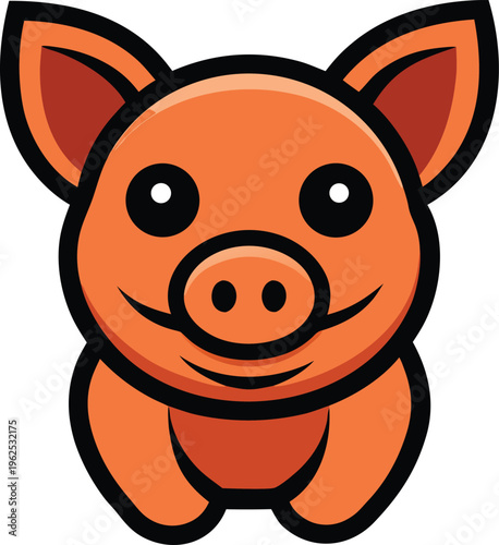 Happy cartoon fox with large ears and bushy tail wearing orange fur smiling broadly big ears