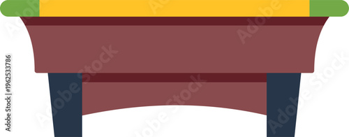 Minimalist vector illustration of a pool table isolated on white background