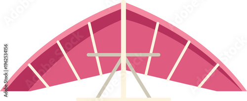 Modern flat style illustration of a red hang glider symbolizing airborne adventure