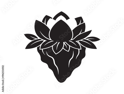 Ethereal blossom island motif silhouette for dreamy landscape illustrations