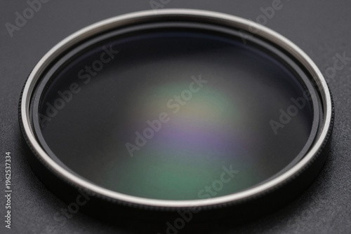 Professional Lens Filter on Dark Background