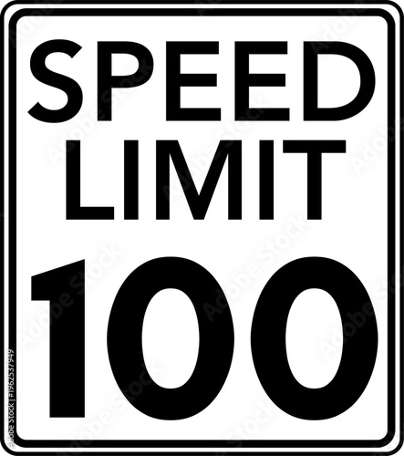 Speed Limit 100 mph Sign Vector