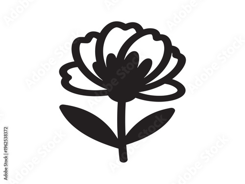 Minimalist flower line art silhouette vector with clean botanical simplicity