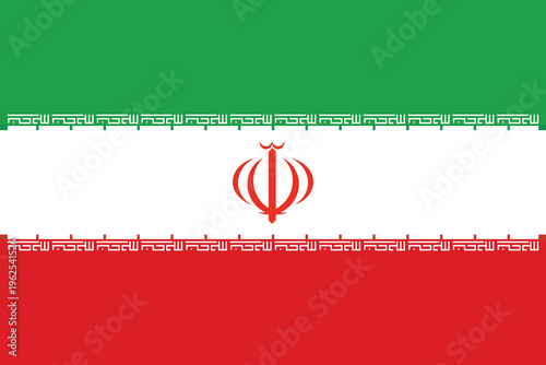Iran flag. Islamic Republic of Iran national flag design vector illustration  