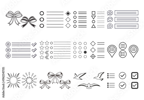 Black and white of flowers leaves and plants botanical