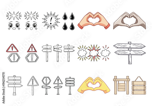 Colorful of animals and in flat style flat animals