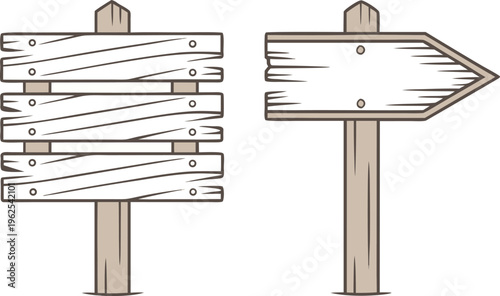 Wooden directional signs on posts with screw details wooden signs signboards wood texture