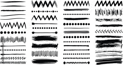 Black hand drawn arrows shapes and lines collection