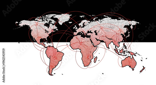 Global connections and world map.