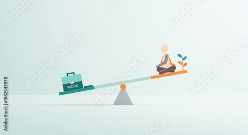 Balancing work and life - a conceptual illustration of priorities.