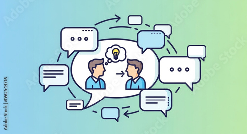 Collaborative Idea Exchange - Two People Sharing Thoughts and Generating New Ideas.