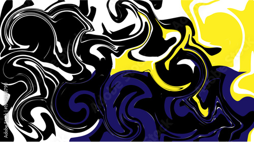 Emerald Green and Gold Liquid Swirl Abstract