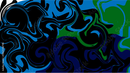 Bright Neon Cyan and Blue Digital Flow Art