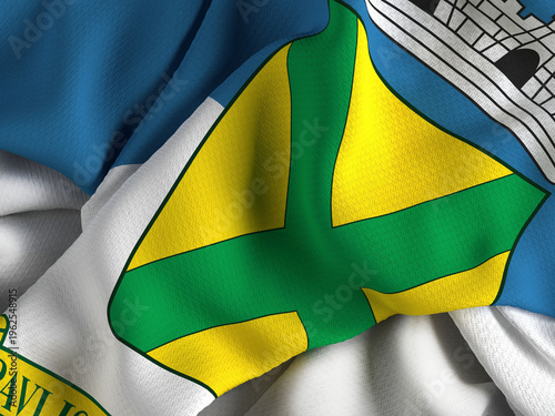 A bandeira de Santo André, município do estado de São Paulo, Brasil - Ilustração 3D