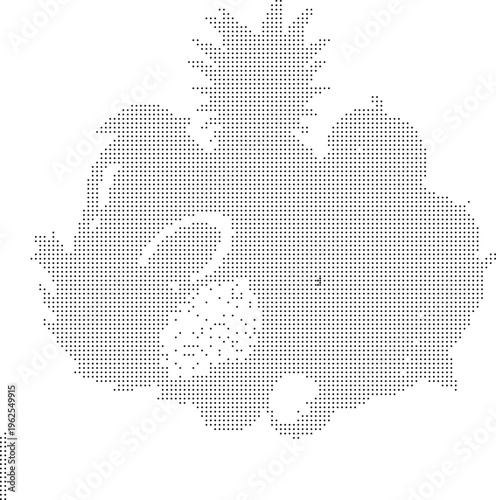 Fruit basket pixelated bitmap dither halftone vector illustration isolated on white