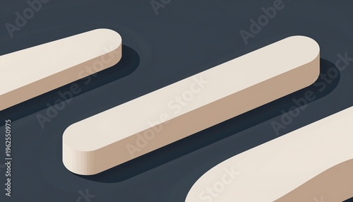 Minimalist Abstract Geometric Shapes in Cream and Navy Blue for Modern Design Projects