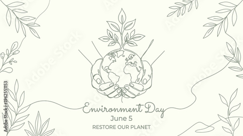 Environment Day poster with eco-friendly theme.