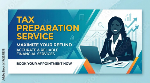 Tax Preparation Service - Maximize Your Refund Financial Banner
