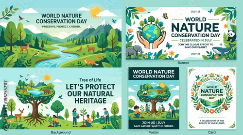 World Nature Conservation Day posters and banners.