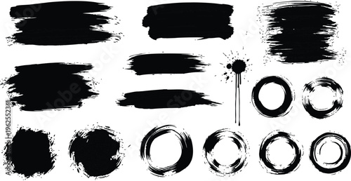Black hand drawn doodle and brush strokes arrow circle 1