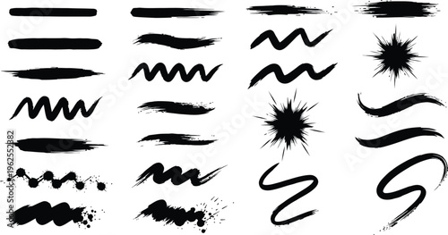 Black hand drawn doodle and brush strokes arrow circle