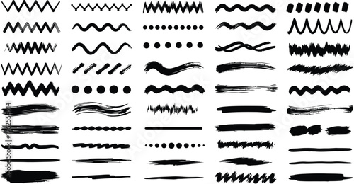 Hand drawn black doodle and lines on white background