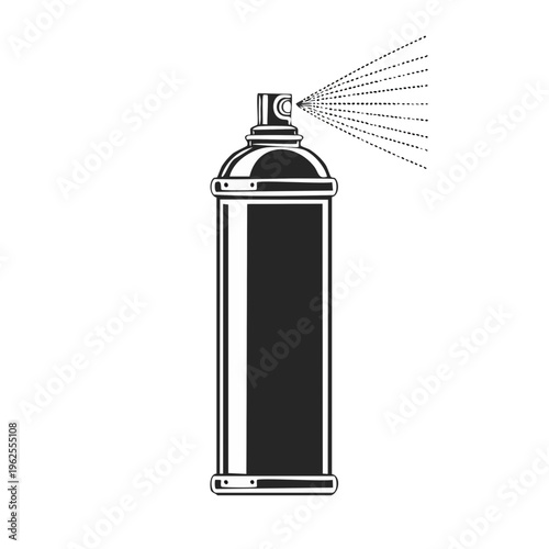 Spray Can Icon with Mist Cloud Symbolizing Spraying and Aerosol Release