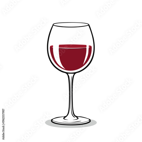 Glass of Red Wine Isolated on White Background