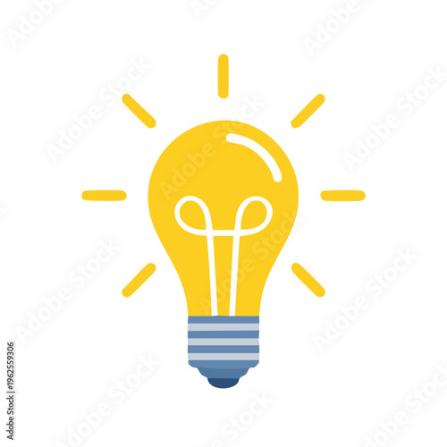 Illustration of a glowing yellow light bulb symbolizing a bright idea or inspiration