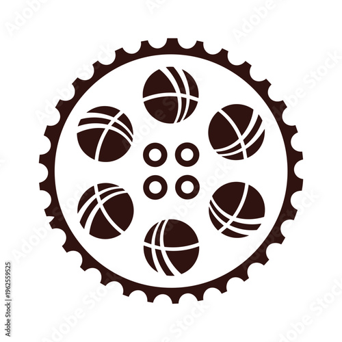 Vector illustration of a mechanical gear with inner details.