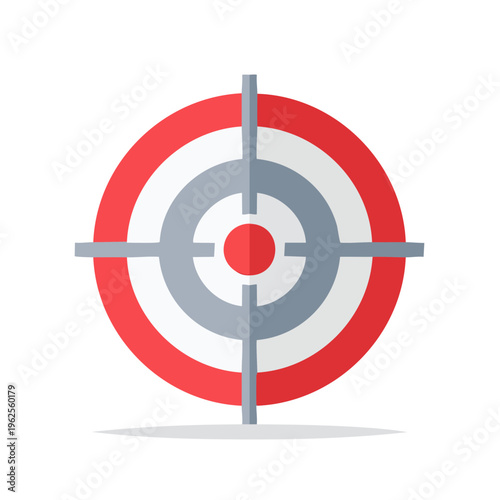 Circular bullseye target with crosshairs indicating focus and precision