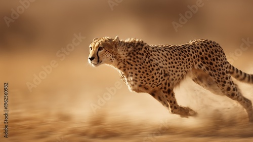 Speed and Agility: Cheetah Sprinting Across Golden Savanna, Capturing Peak Performance and Wild Power in Nature's Fastest Moment